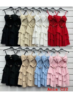 Sukienki damskie wloskie, size uni, paczka 6szt, mix kolor