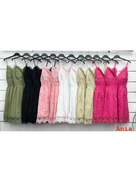 Sukienki damskie wloskie, size uni, paczka 6szt, mix kolor