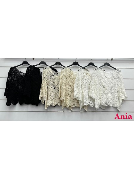 Bluzki damskie wloskie, size uni, paczka 6szt, mix kolor