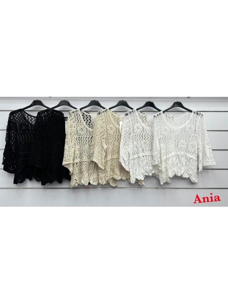 Bluzki damskie wloskie, size uni, paczka 6szt, mix kolor