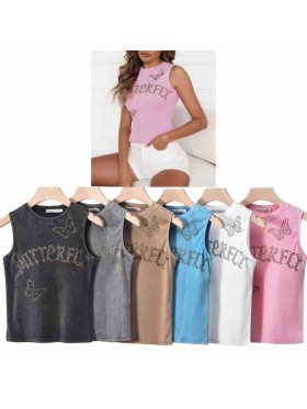 Bluzki damskie Włoskie , Size uni,paczka 6szt,mix kolor