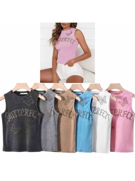 Bluzki damskie Włoskie , Size uni,paczka 6szt,mix kolor