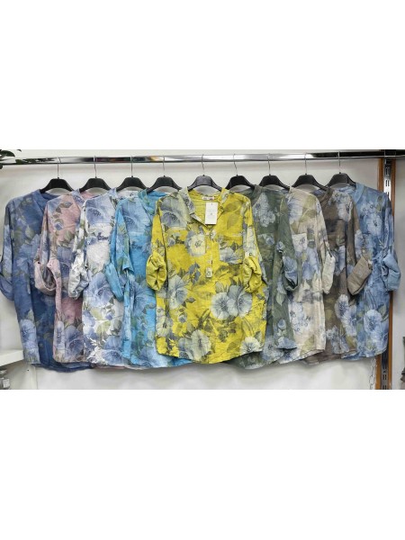 Bluzki damskie Włoskie , Size uni,paczka 6szt,mix kolor