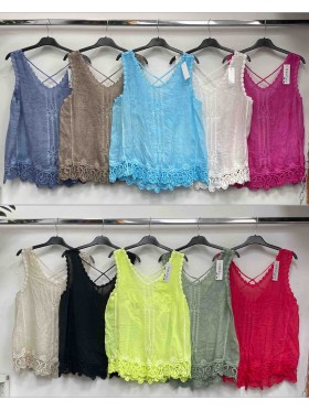 Bluzki damskie Włoskie , Size uni,paczka 6szt,mix kolor