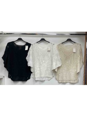 Bluzki damskie Włoskie , Size uni,paczka 6szt,mix kolor