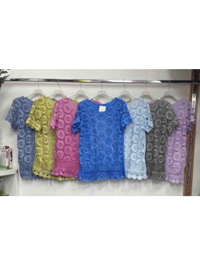 Bluzki damskie Włoskie , Size uni,paczka 6szt,mix kolor