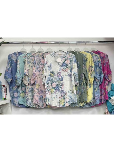 Bluzki damskie Włoskie , Size uni,paczka 6szt,mix kolor