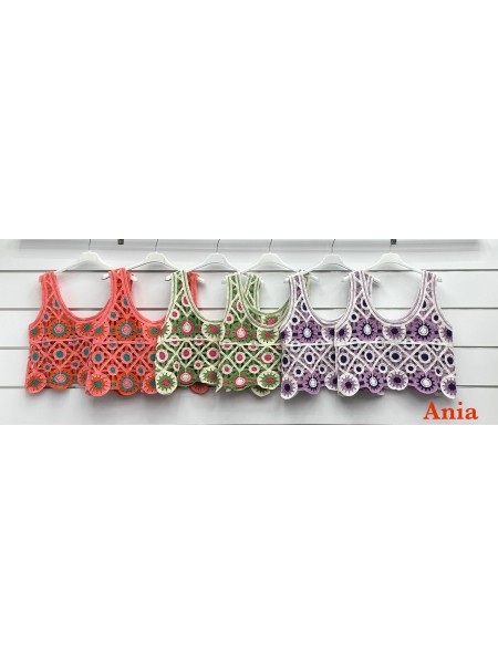 Bluzki damskie wloskie, size uni, paczka 6szt, mix kolor