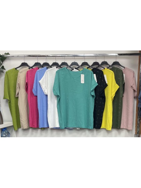 Bluzki damskie Włoskie , Size uni,paczka 6szt,mix kolor