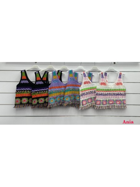 Bluzki damskie wloskie, size uni, paczka 6szt, mix kolor
