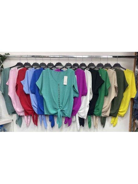 Bluzki damskie Włoskie , Size uni,paczka 6szt,mix kolor