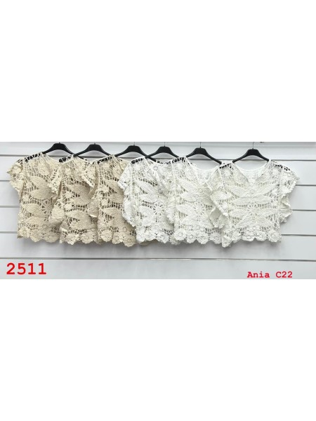 Bluzki damskie wloskie, size uni, paczka 6szt, mix kolor