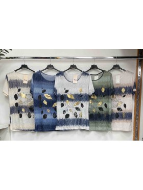 Bluzki damskie Włoskie , Size uni,paczka 6szt,mix kolor