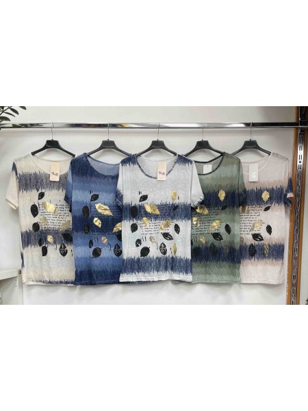 Bluzki damskie Włoskie , Size uni,paczka 6szt,mix kolor