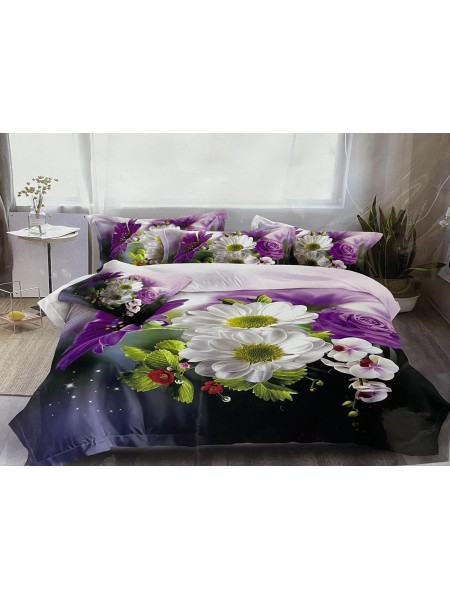 Komplet pościeli 5D 100% satyna - bawełna 4 Częściowy Rozmiar : 200/220cm
