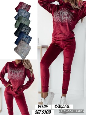 Komplety welurowe damskie , size S-xl, paczka 12szt,mix kolor