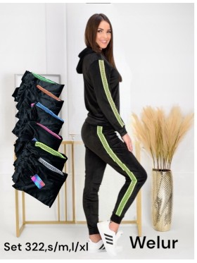 Komplety welurowe damskie , size S-xl, paczka 12szt,mix kolor