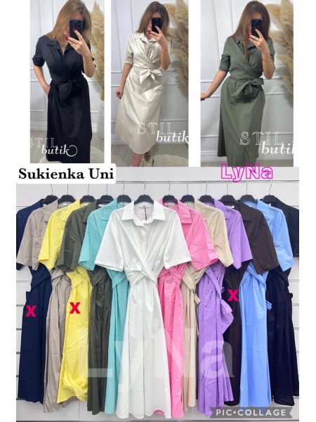 Sukienki damskie wloskie, size uni, paczka 6szt, mix kolor