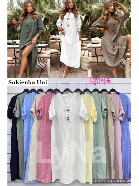 Sukienki damskie wloskie, size uni, paczka 6szt, mix kolor