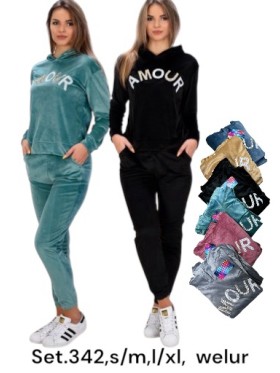 Komplety welurowe damskie , size S-xl, paczka 12szt,mix kolor