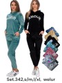 Komplety welurowe damskie , size S-xl, paczka 12szt,mix kolor