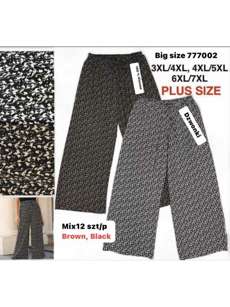 Spodnie damskie , size 3-7xl, paczka 12szt,MIX kolor