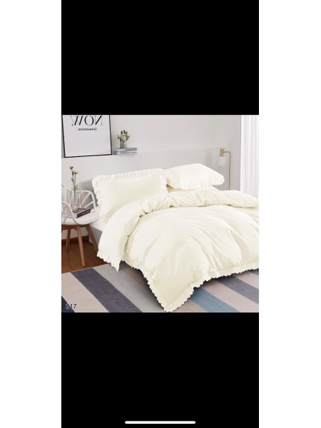 Komplet Posciel z falbankami 3 Częściowy Rozmiar : 160/200cm