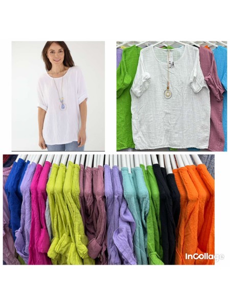 Bluzki damskie wloskie, size uni, paczka 6szt, mix kolor