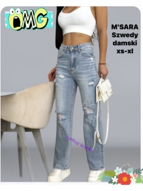 Jeansy damskie M'sara , size xs-xl, paczka 10szt,