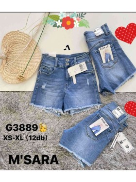 Spodenki jeansowe damskie M'sara  , size xs-xl, paczka 12szt,