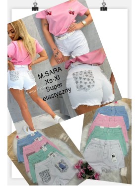 Spodenki jeansowe damskie M'sara  , size xs-xl, paczka 10szt,1 kolor