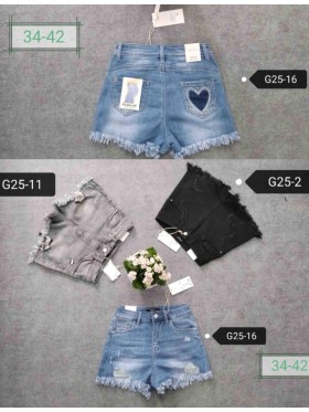 Spodenki jeansowe damskie  , size 34-42, paczka 10szt,1 kolor