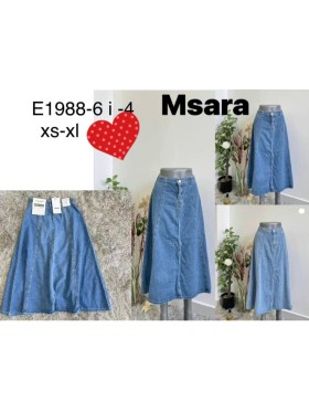 Spódnica długa jeansowe damskie M'sara  , size xs-xl, paczka 12szt,1 kolor
