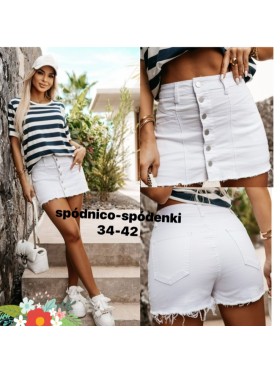 Spódnica krótka  Jeansowa damska M'sara , size 34-42, paczka 10szt,