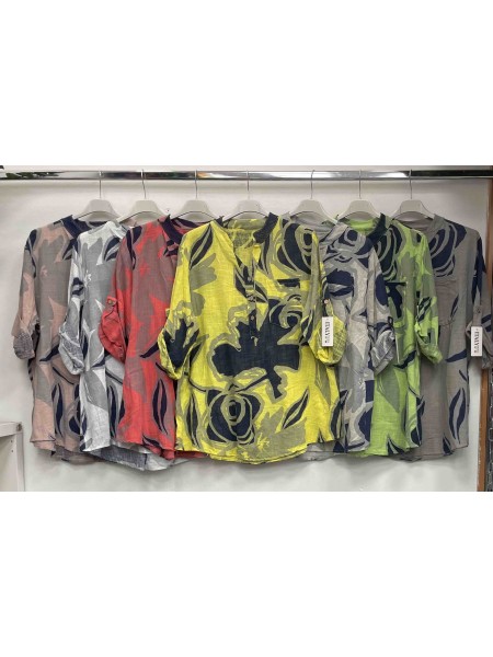 Bluzki damskie Włoskie , Size uni,paczka 6szt,mix kolor