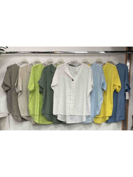 Bluzki damskie Włoskie , Size uni,paczka 6szt,mix kolor