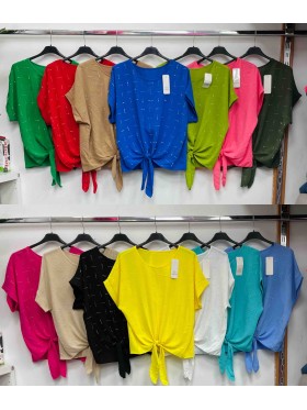 Bluzki damskie Włoskie , Size uni,paczka 6szt,mix kolor