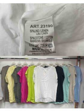 Bluzki damskie Włoskie , Size uni,paczka 6szt,mix kolor