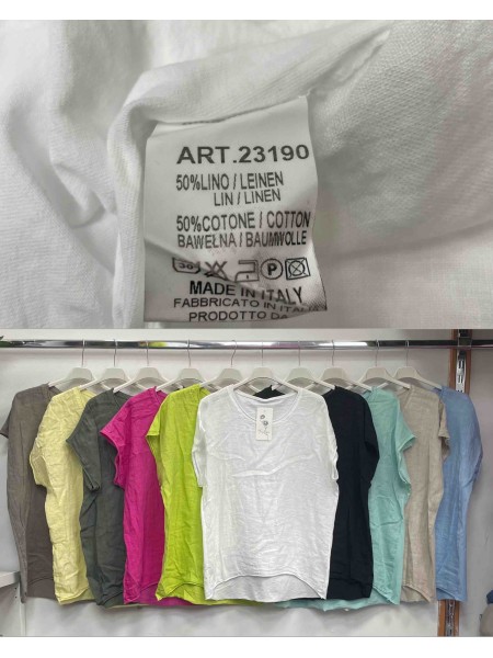 Bluzki damskie Włoskie , Size uni,paczka 6szt,mix kolor