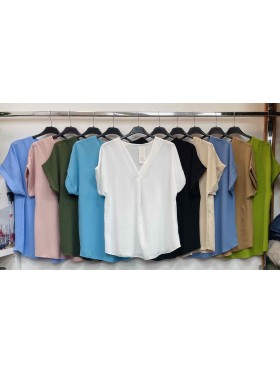 Bluzki damskie Włoskie , Size uni,paczka 6szt,mix kolor