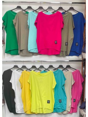 Bluzki damskie Włoskie , Size uni,paczka 6szt,mix kolor