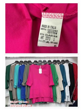 Bluzki damskie Włoskie , Size uni,paczka 6szt,mix kolor