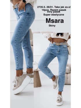 Jeansy damskie M'sara , size xs-xl, paczka 10szt,