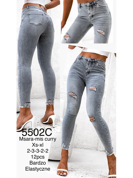 Jeansy damskie M'sara , size xs-xl, paczka 12szt,