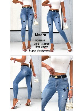 Jeansy damskie M'sara , size 26-31, paczka 12szt,