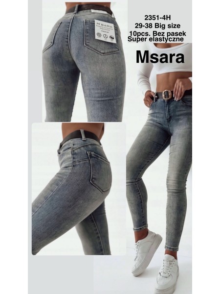 Jeansy damskie M'sara , size 29-38, paczka 10szt,