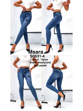 Jeansy damskie M'sara , size xs-xl, paczka 12szt,