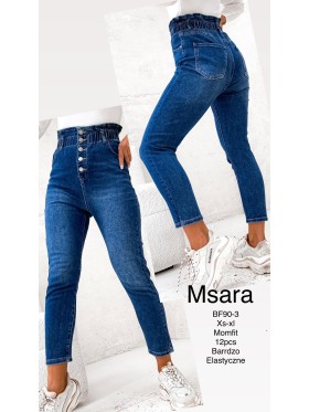 Jeansy damskie M'sara , size xs-xl, paczka 12szt,