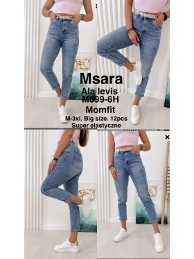 Jeansy damskie M'sara , size M-3xl, paczka 12szt,