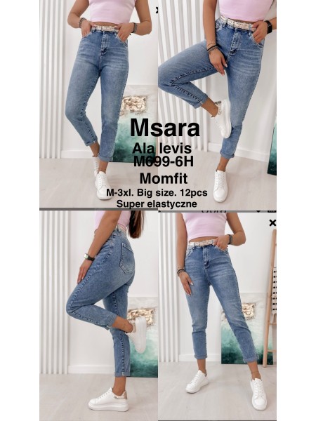 Jeansy damskie M'sara , size M-3xl, paczka 12szt,